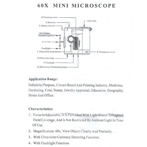 Plan mini microscope budoscope