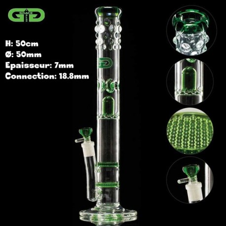 Grace glass bong double honeycomb percolator + splashguard