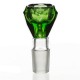Bowl diamond cut green color by Grace glass