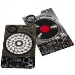 Tarjeta grinder metalicac con diseño de mezcladores para DJ