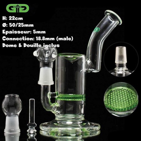 Grace Glass Octobong green honeycomb percolator