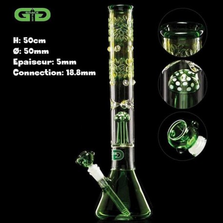 Green Mushroom percolator Beaker Grace Glass Bong