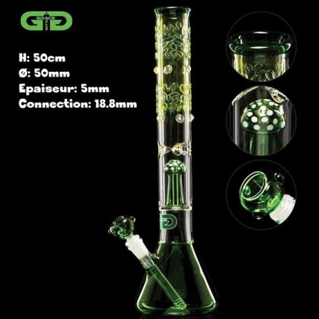 Green Mushroom percolator Beaker Grace Glass Bong