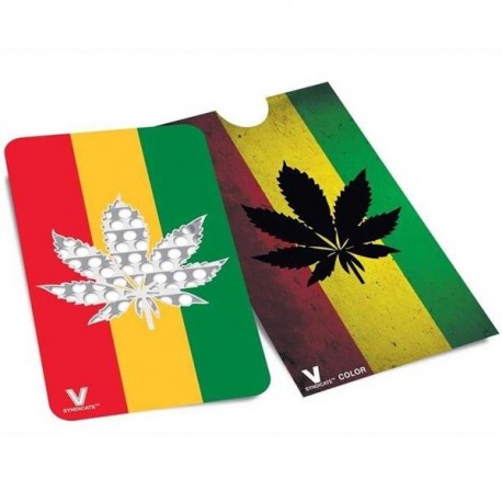 Grinder tarjeta con la hoja de cannabis de color Rasta