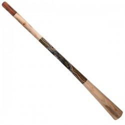 Didgeridoo bemalt aborigène en Teck 150cm