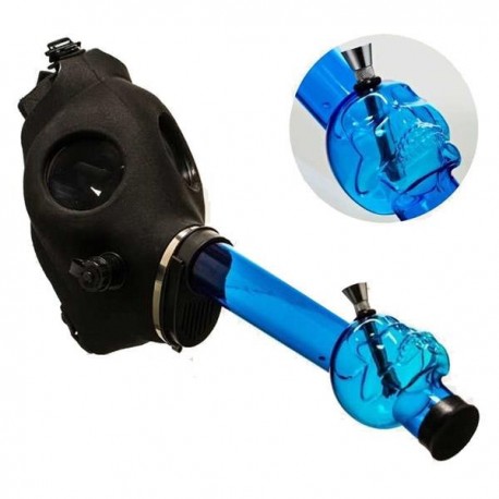 Máscara de Gas con bong de color azul