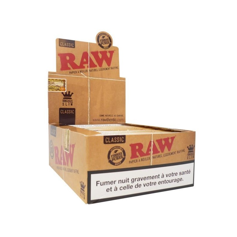 Boite de feuilles RAW SLIM +Filtres Préroulés par 24 - Feuilles