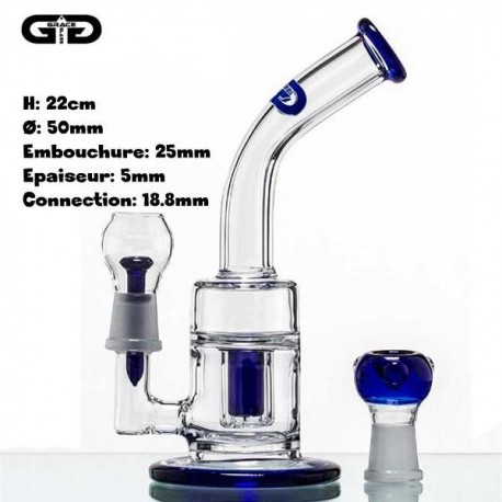 Superbe bubbler Grace Glass avec douille, dome et clou en verre