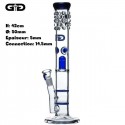 Bong Grace Glass doble honeycomb blau 42cm