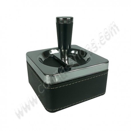 Ashtray push-button square pu leather with reserve.