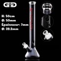 Black Powder Coating Grace Glass Bong - red logo