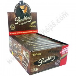 Boite de Smoking Brown + Tips, feuilles à rouler avec filtres en carton naturel et non blanchis