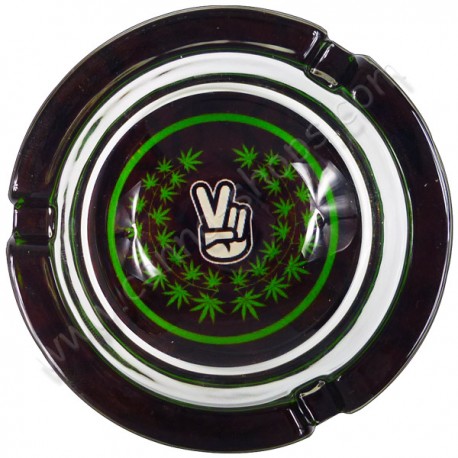 Glass ashtray PEACE