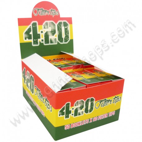 Filtres en carton 420 rasta, filtres en cazrton vert jaune rouge