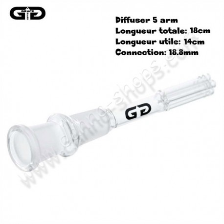 Tubo de bajada Grace Glass 5arm diffuser 18,8mm