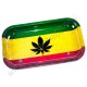Plateau de roulage Feuilles de cannabis aux couleurs rasta