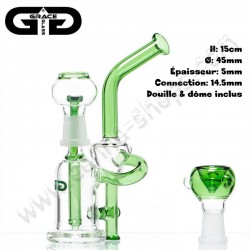 Green Grace Glass Saxo Bubbler Recycler