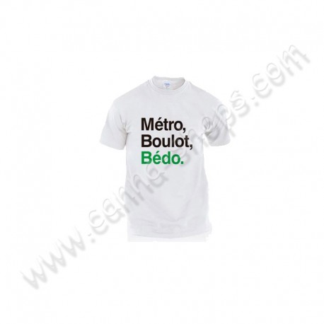 T-Shirt Métro, Boulot, Bédo Blanc