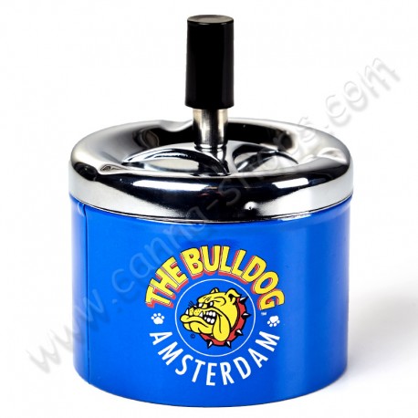 Cendrier poussoir The Bulldog Amsterdam métal bleu