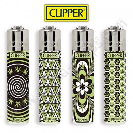 Lot de 4 briquets Clipper sur le thème de la Weed