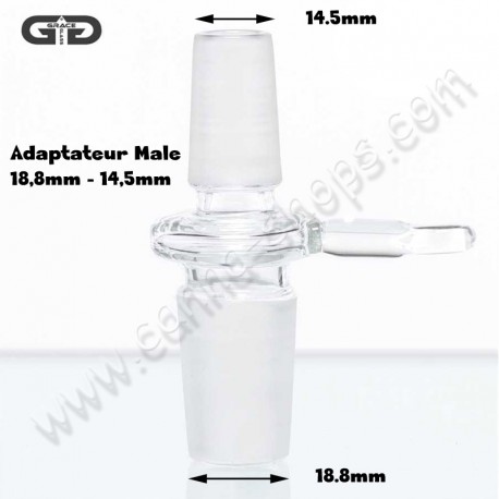 Adaptateur réducteur Grace Glass Male 18,8mm - 14,5mm