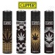 4 briquets Clipper Cannabis Gold & Silver