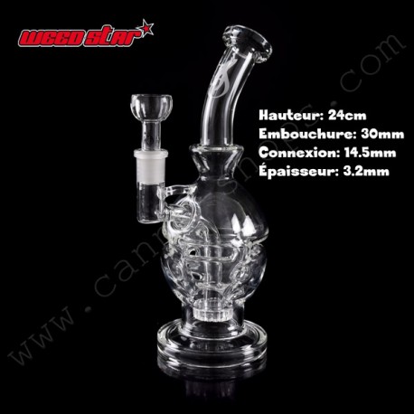 Clear Druid Weedstar Bubbler Recycler