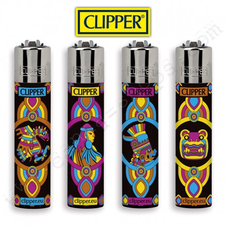 Clipper Inca Design, lot de 4 briquets Clipper au motifs du Mexique