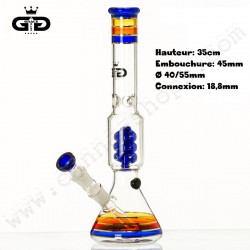 Bong Grace Glass spiral percolator arco-íris azul