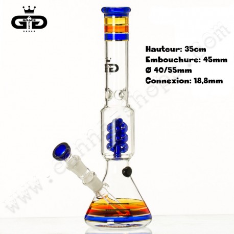 Bang Grace Glass Spiral Percolateur Blue Rainbow