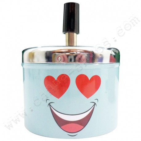 Cendrier Smiley Love cendrier poussoir métal