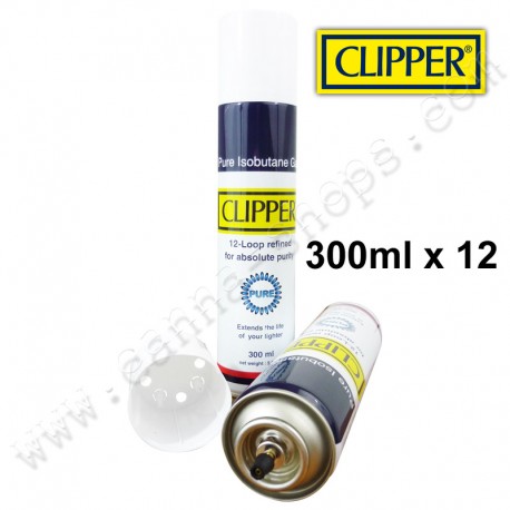 Lot de 12 recharges de gaz Clipper Pure