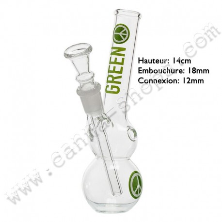 Bang en verre Green Peace 14cm