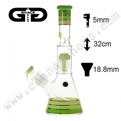 Bang Grace Glass Golden line Green Beaker