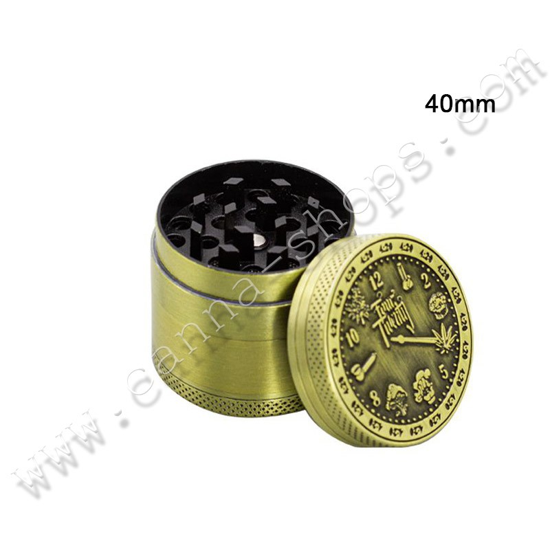Grinder 4 Parties 60mm Gentleman Smoker - Aluminium Avec Revêtement Céramique - Couvercle Aimanté - Gris
