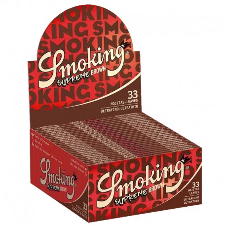 Smoking Supreme Brown Slim Rolling Papers – Box of 50 booklets