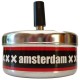 Asbak metaal, logo Amsterdam