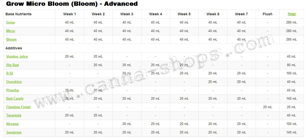 Base Grow Micro Bloom Croissance Advanced